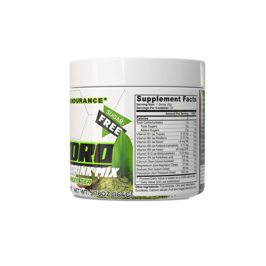 JetPac Hydro Sports Beverage - Matcha Green Tea drink mix container with supplement facts.