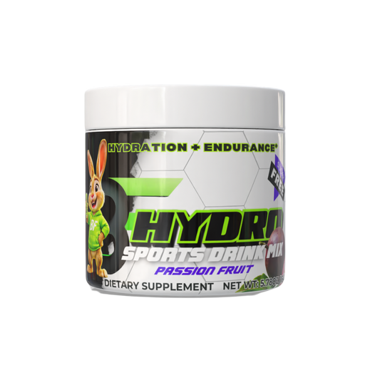 JetPac Hydro Sports Beverage Passion Fruit mix container with energizing electrolytes for athletes.