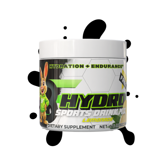 Hydro Sports Drink Lemonade flavor can by Bunny Fuel, sugar-free electrolyte drink for performance and hydration.