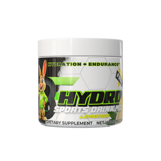 Hydro Sports Drink Lemonade by Bunny Fuel® - Sugar-Free Electrolyte Mix for Hydration and Performance.