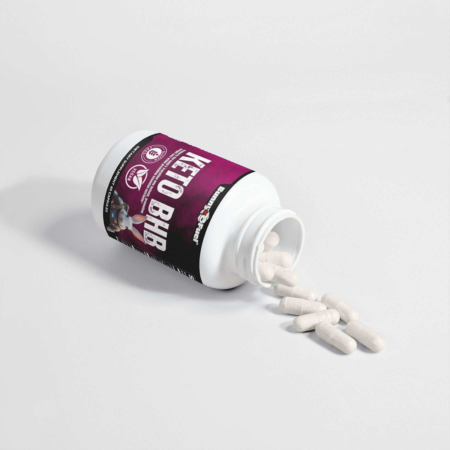 Keto BHB Capsules by Bunny Fuel, supporting ketosis and energy enhancement.