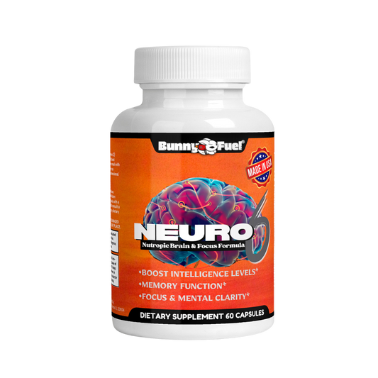 NEURO6 Nootropic Focus Fuel bottle, dietary supplement for enhanced cognitive performance.