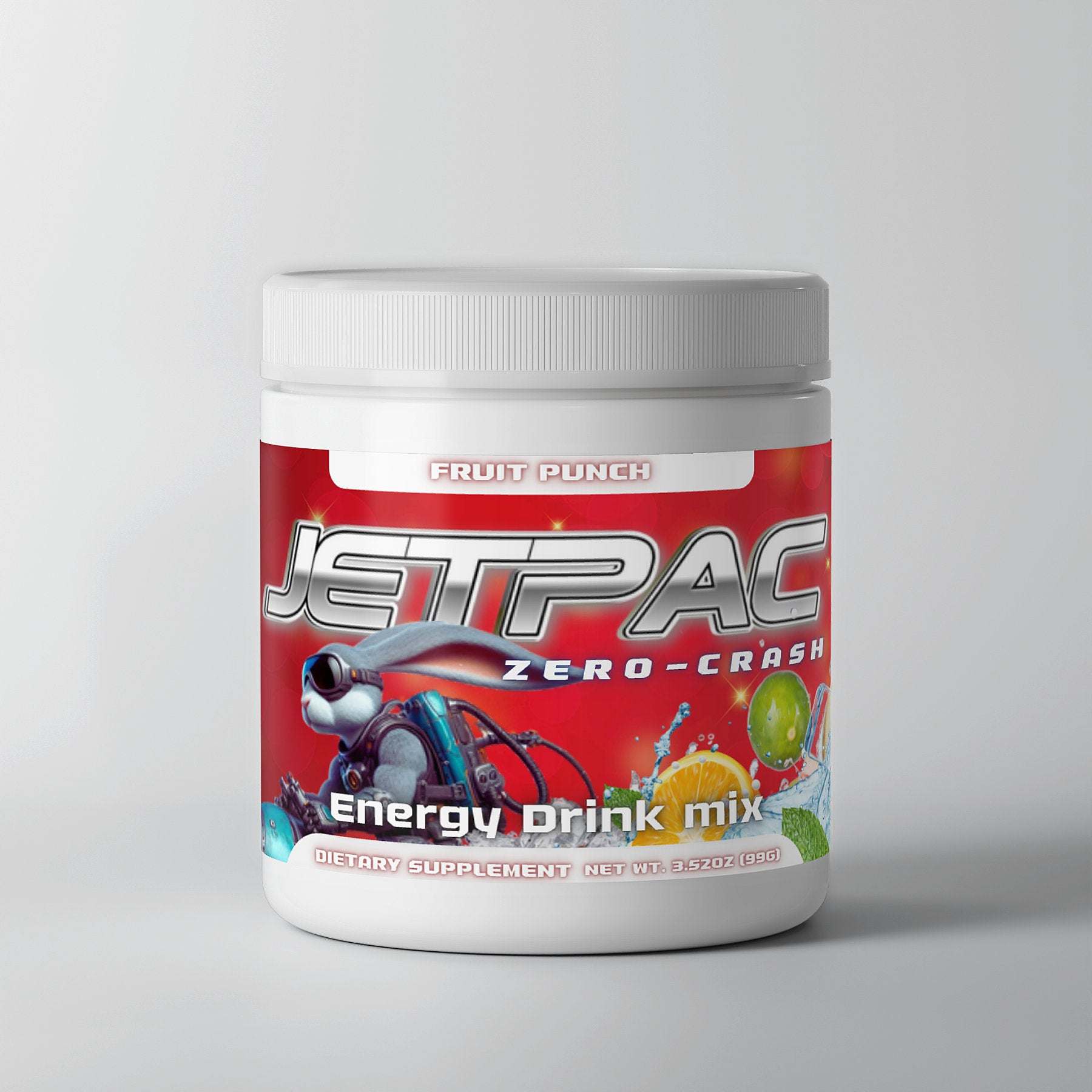 JetPac Energy Drink Mix - Sugar Free Fruit Punch 40 Servings