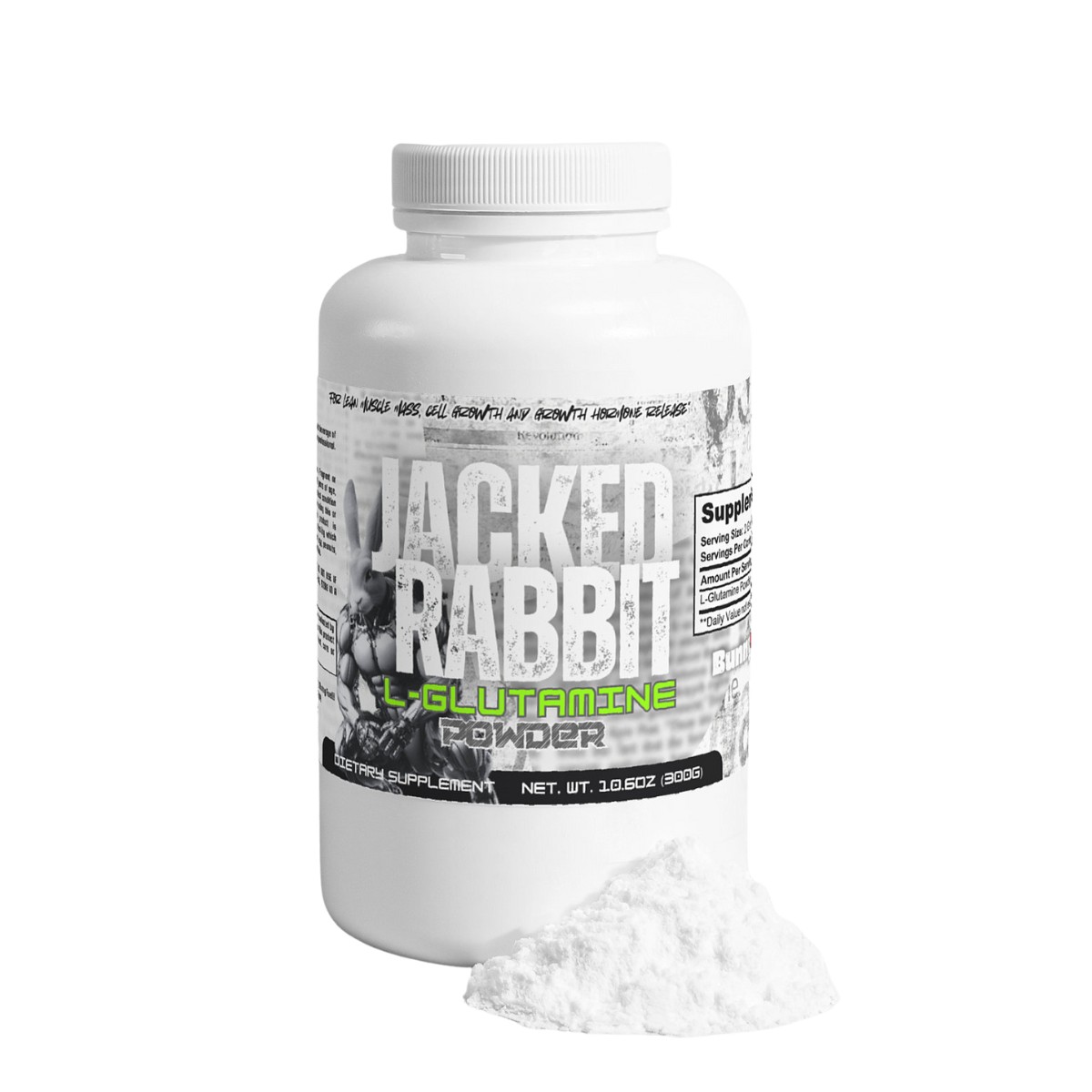 Jacked Rabbit L-Glutamine muscle growth powder supplement