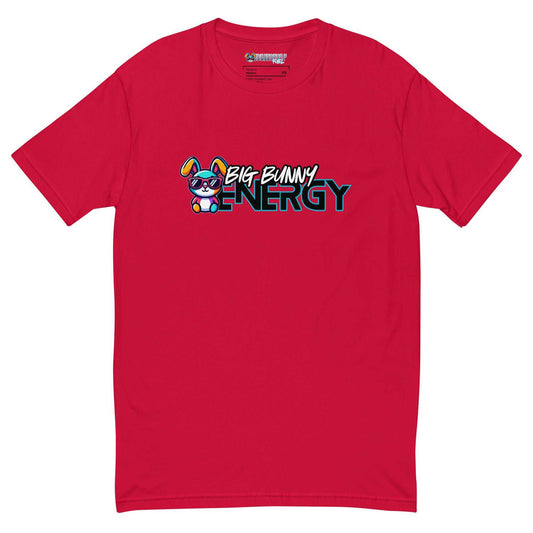 Big Bunny Energy Short Sleeve T-shirt in red with vibrant bunny print.