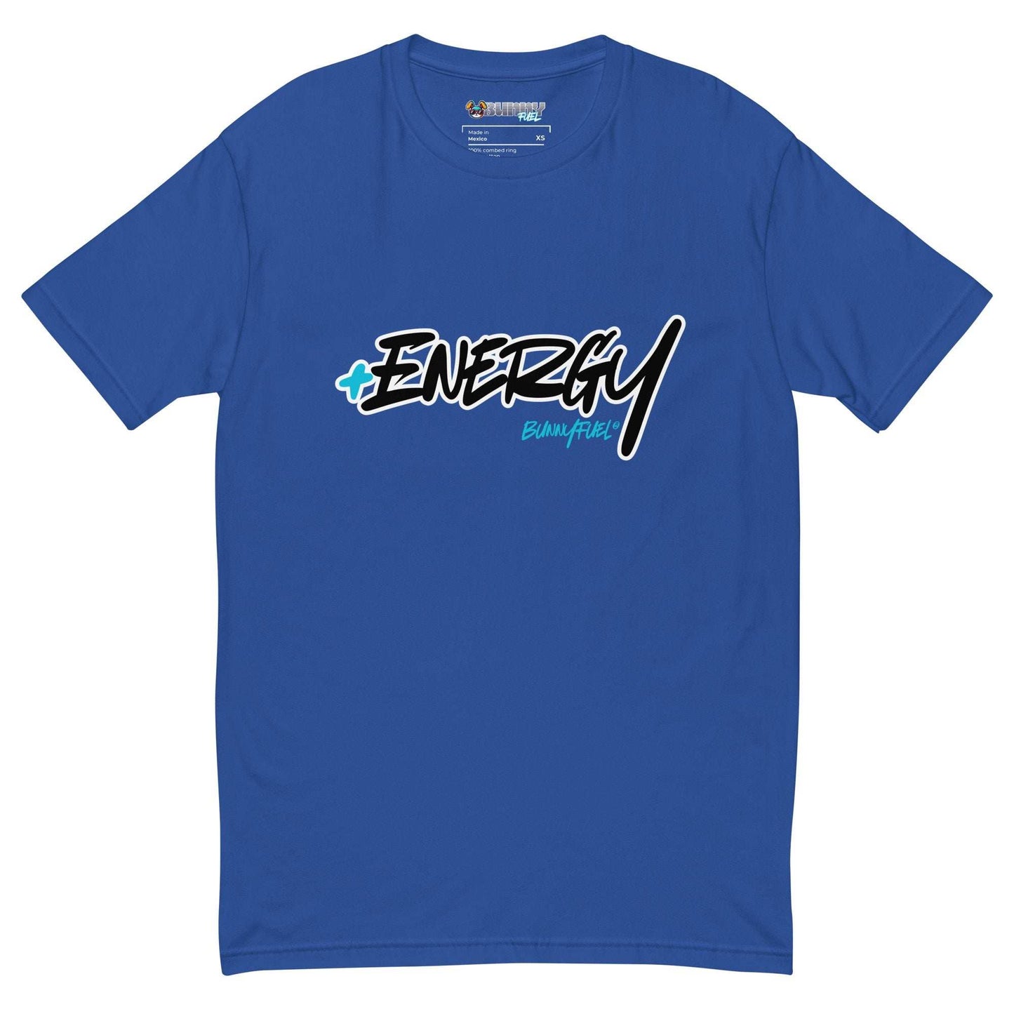 Blue Bunny Fuel® +Energy crew neck t-shirt with stylish logo and design, featuring a comfortable and breathable fabric for all occasions.