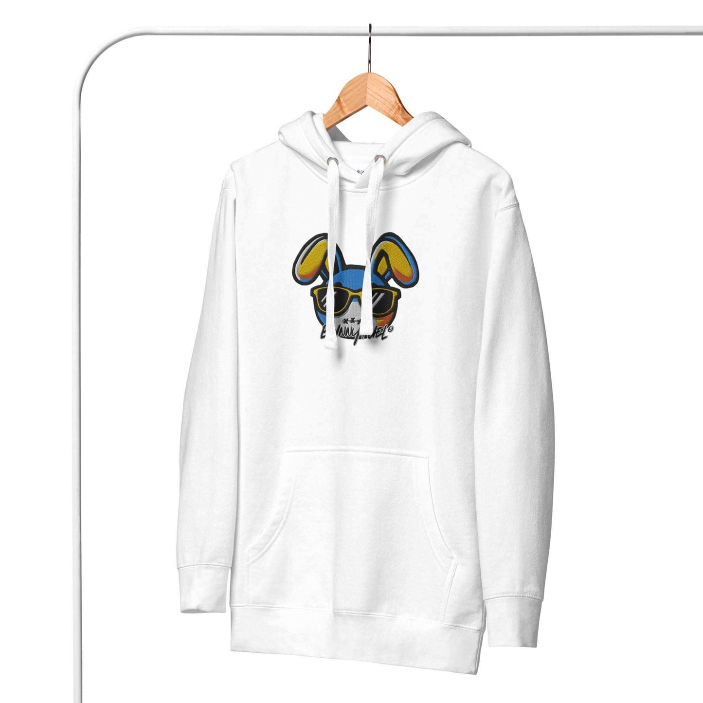 Silent Bunny Comfy Hoodie with playful logo, cozy and stylish design.