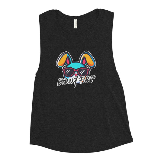 Tank Top for Women by Bunny Fuel with vibrant bunny graphic and relaxed fit.